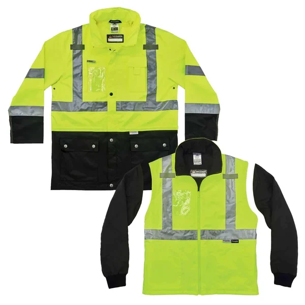GloWear 8388 XL Lime Type R Class 3/2 Thermal Jacket Kit