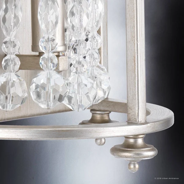 Urban Ambiance Luxury Luxe Wall Sconce - Size: 13-5/8 inchh x 8-1/4 inchw, with Transitional Style Elements, Antique Silver Finis