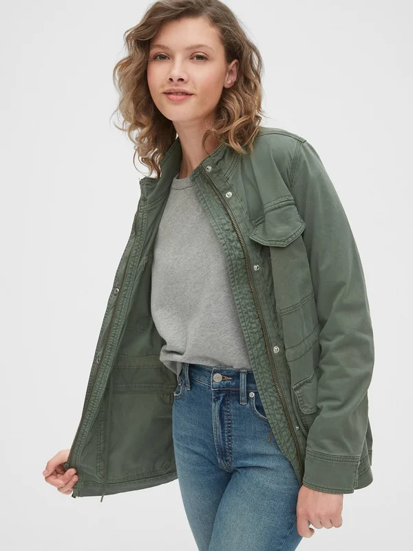 Gap Women's Utility Jacket Olive Green Size S
