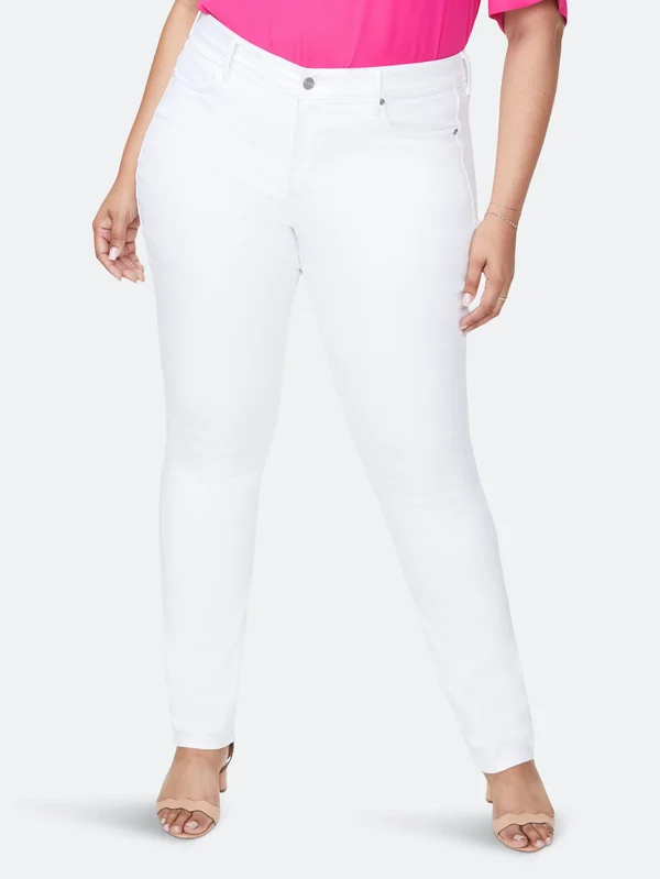 Nydj Alina Skinny Jeans in Plus Size - Optic White - White - 14W