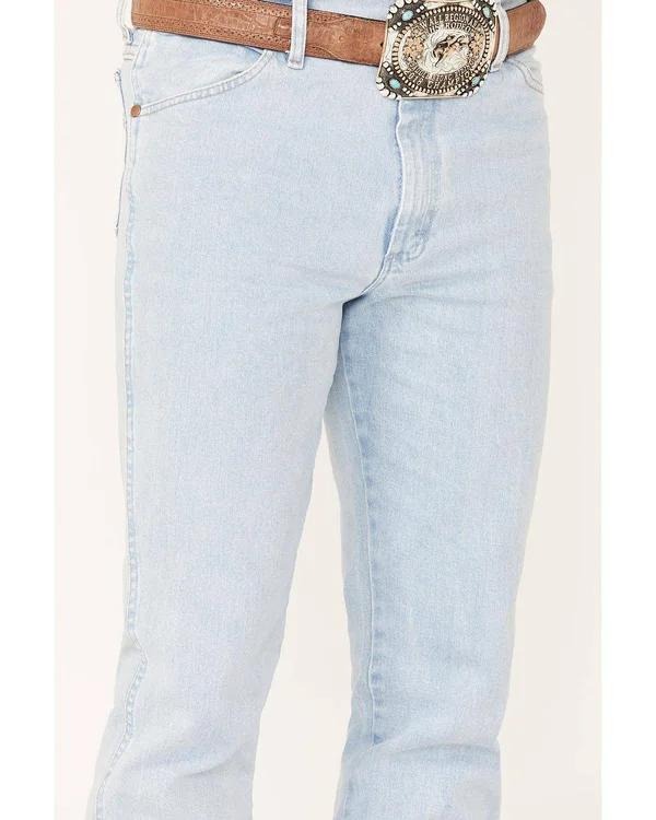 Wrangler Men's Active Flex Bleach Light Wash Slim Fit Cowboy Cut Jeans