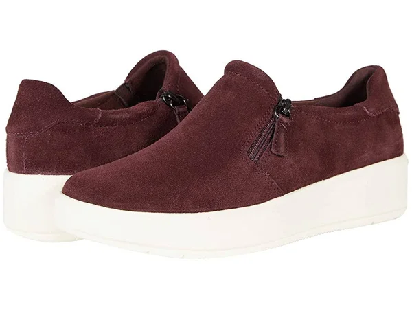 Clarks Layton Step Women's Shoes Burgundy Suede : 9.5 D - Wide