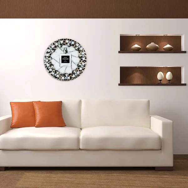 Empire Art Direct Haute Couture Frameless Free Floating Tempered Glass Round Graphic Wall Art, 20 inch x 20 inch, Ready to Hang