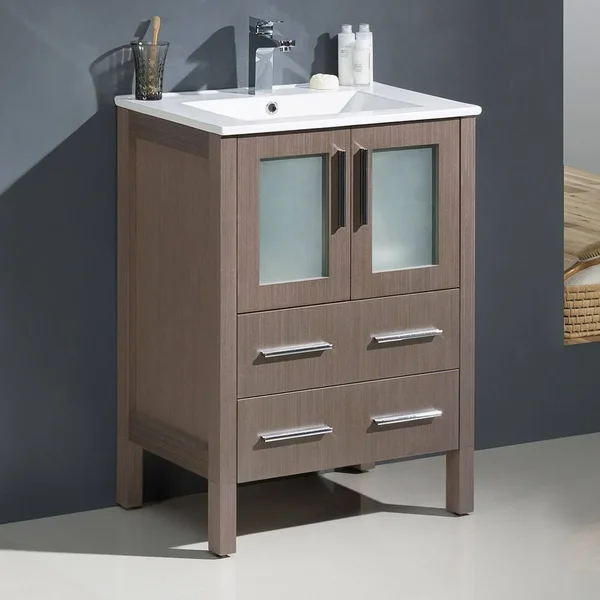 Fresca Torino Single Bathroom Vanity Set - Gray Oak, 24x22