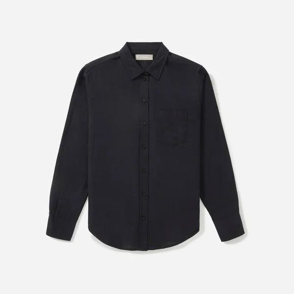 Women's Double-Gauze Relaxed Shirt by Everlane in Washed Black - Size 4