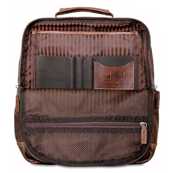 Jack Georges Voyager Small Convertible Messenger Backpack - Brown