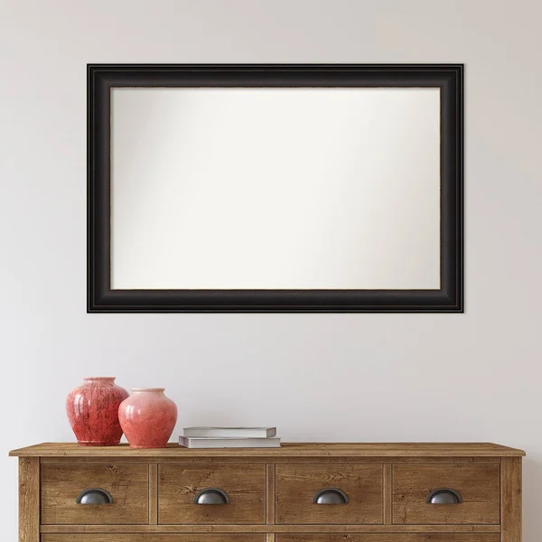 Amanti Art Medium Rectangle Espresso Brown Classic Mirror (25.5 in. H x 34.5 in. W)