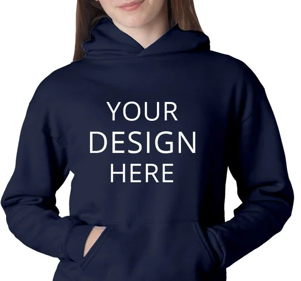 Custom Printed Champion Hoodies - Heavyweight Pullover Hooded Sweatshirt, Size: XL, Navy
