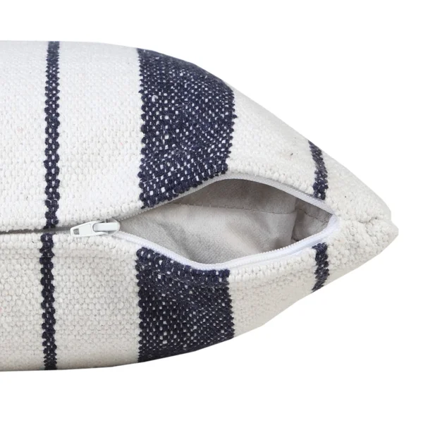 Triple Center Striped Throw Pillow - Bright Blue/White