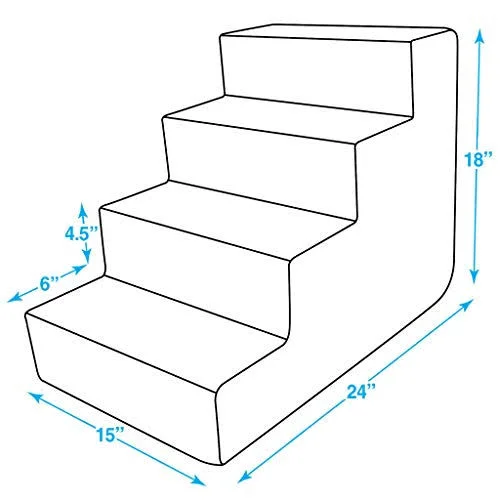 Best Pet Supplies ST210T-M Foam Pet Stairs/Steps, 4-Step, Black