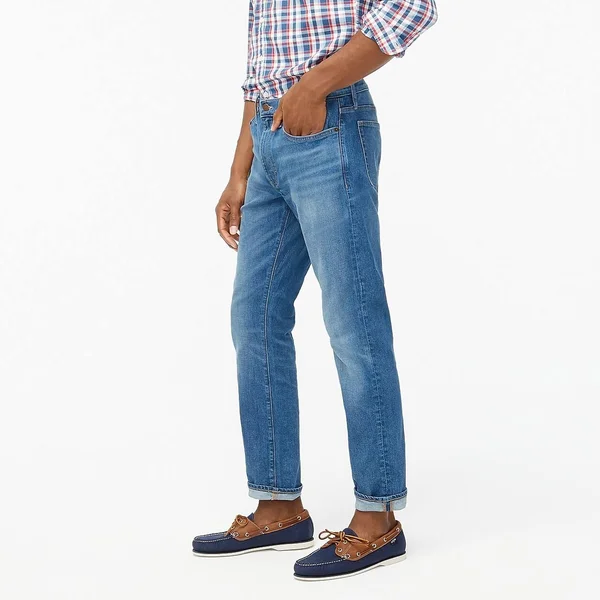 J.Crew Factory Mens Straight-Fit Jean in Signature Flex (Light Medium - Size 38x32)