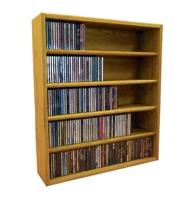 Multimedia Storage Rack Rebrilliant Size: 30.75x22 H x 26.88x22 W x 6.75x22 D - Color: Honey Oak