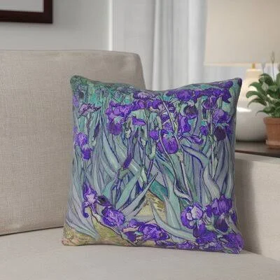 Red Barrel Studio Morley Irises Square Pillow COVER - Purple