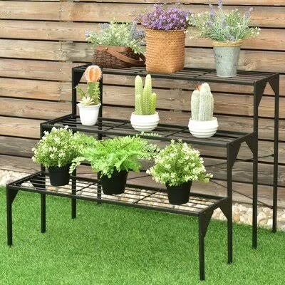 Logan Rectangular Multi-Tiered Plant Stand Arlmont & Co.