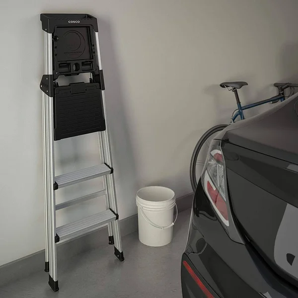 Cosco 20502ABL1E Signature Series Step Ladder, 5ft, Aluminum
