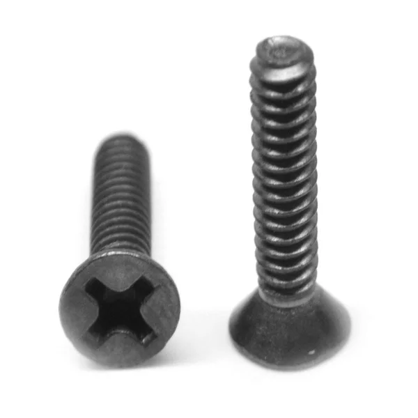 #8-32 x 3/8 Coarse Thread Machine Screw Phillips Flat Head Low Carbon Steel Black Zinc Plated
