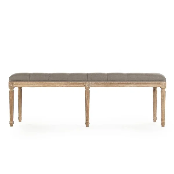 One Allium Way Bodil Tufted Bedroom Bench - Gray