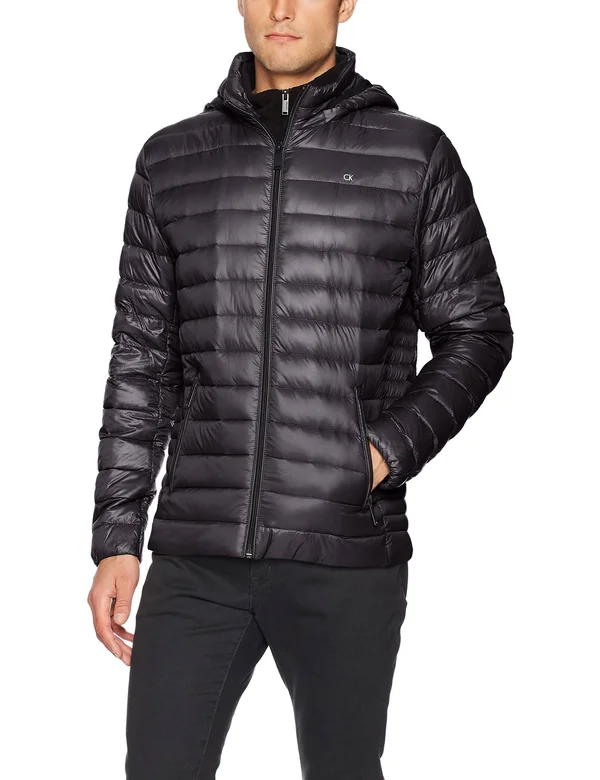 Calvin Klein Men's Packable Down Hooded Puffer Jacket