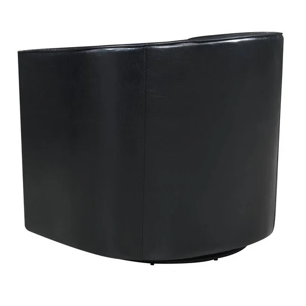Wallace & Bay Little Faux Leather Swivel Accent Chair Black