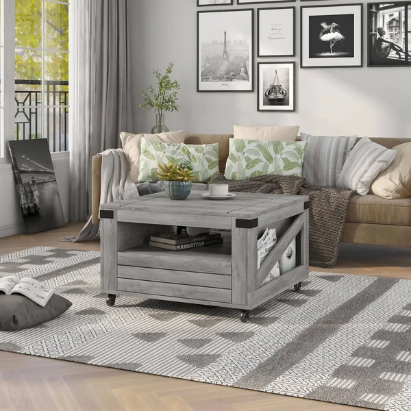 Furniture of America Kala Square Vintage Walnut Coffee Table