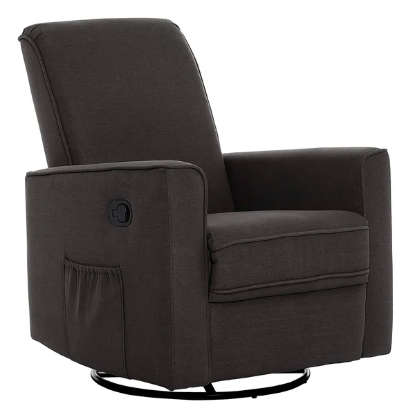 Evolur Raleigh Basic Glider - Recliner, Rocker Charcoal