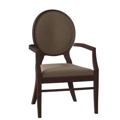Oakridge Upholstered King Louis Back Arm Chair Fairfield Chair Body Fabric: 9177 Driftwood - Frame Color: Espresso