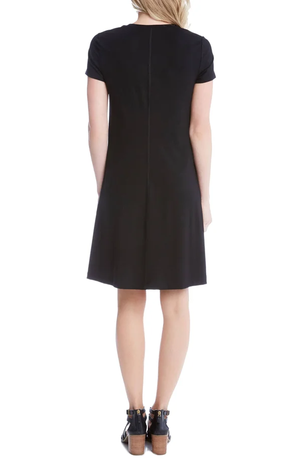 Karen Kane Quinn V-Neck Pocket Women's Dress Black : XL