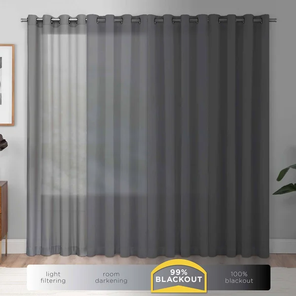 Eclipse Thermal Blackout Patio Door Curtain Panel - Gray
