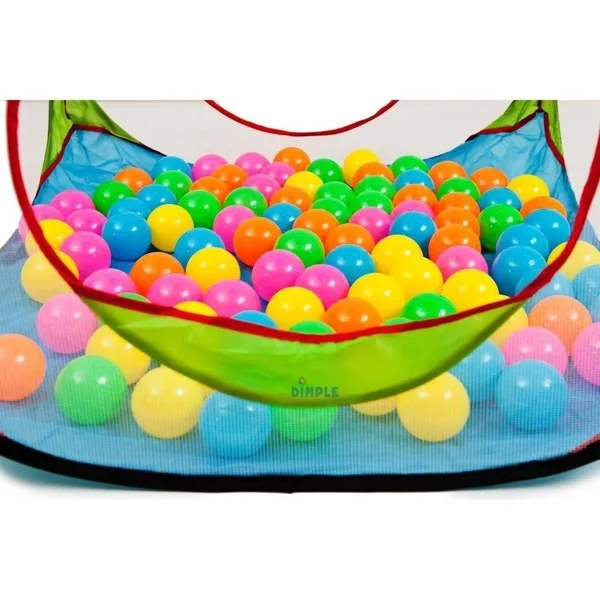 Dimple Childrens Pop Up Playhouse Tent with Set of 100 Colorful Balls Ball Pit with Basketball Hoop - for Indoor and Out