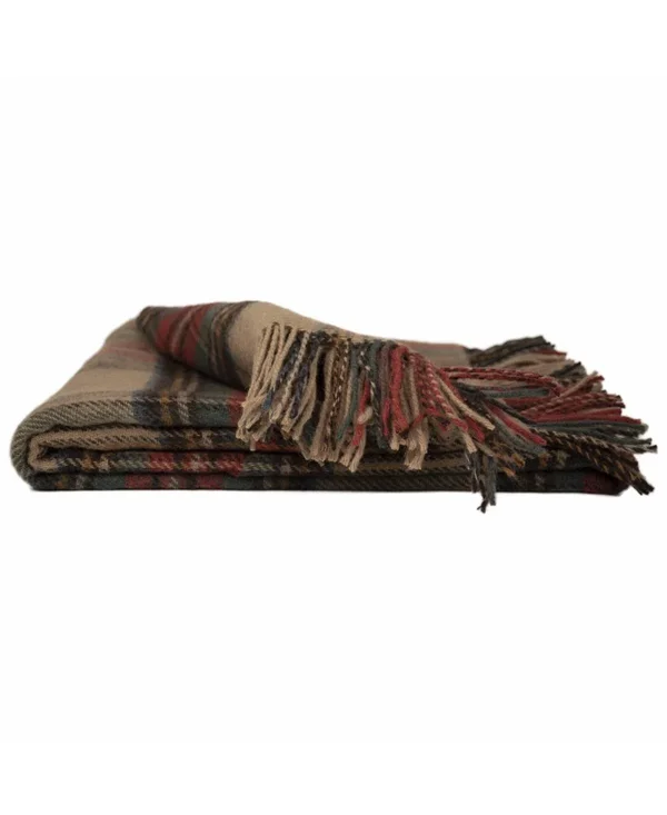 Prince of Scots Highland Tartan Tweed Pure New Wool Throw - Green
