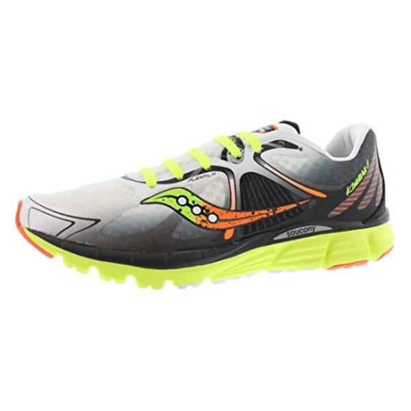 Saucony Men's Kinvara 6 Running Shoe - White/Citron/Orange, 14 M US