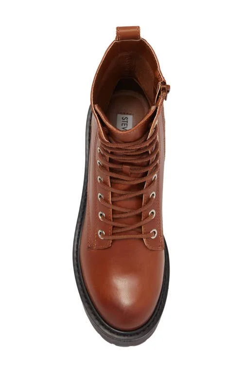 Steve Madden Tornado Boot Cognac Leather, M, 6.5