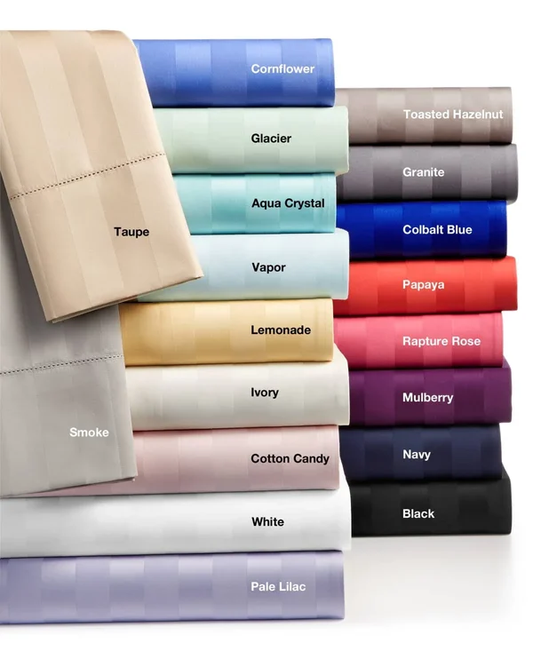 Charter Club Damask 1.5x22 Stripe California King 4-pc Sheet Set - 550 Thread Count 100% Supima Cotton, Created for Macy&s - Lemo