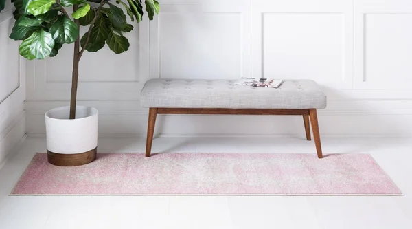 Dover 13 ft Runner Pink Bohemian Area Rug