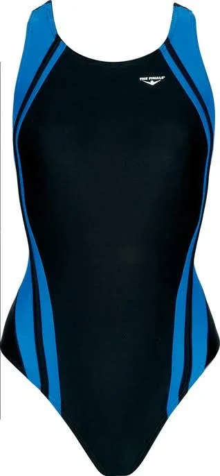 The Finals 3680a Reactor Splice Tough Competition Back Swimsuit, Price/each - Black/Blue, 30