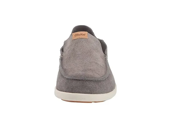 Olukai Nalukai Kala Men's Leather Slip on Shoes Fog, Bone - 7