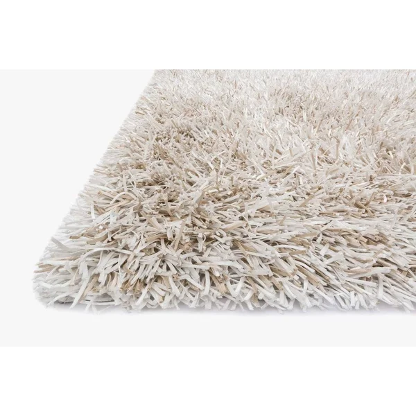 Alexander Home Rocco Hand-Tufted Mid-Century Modern Plush 3x22 Shag Rug - Pewter 7&6x22 x 9&6x22
