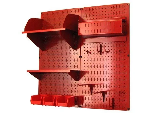 Wall Control Hobby Craft Pegboard Organizer Storage Kit, Red