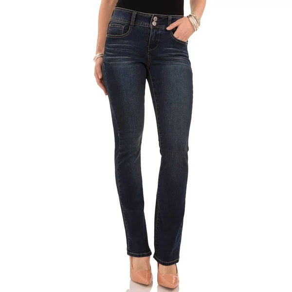 Angels Plus Curvy Boot Cut Double Button Jeans Blue 16W