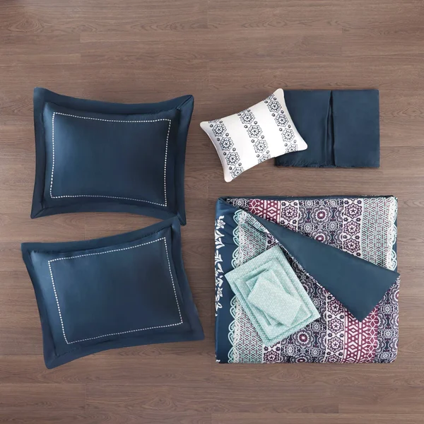 Intelligent Design - Loretta Comforter and Sheet Set - Navy - Queen