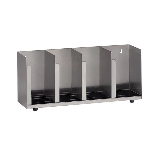 Dispense Rite CTLD-19 4 Section Stainless Steel Cup & Lid Organizer