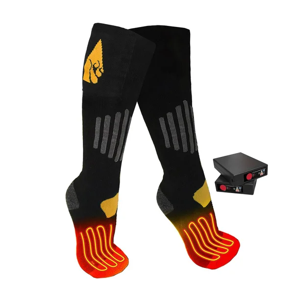 ActionHeat Cotton 3.7v Rechargeable Heated Socks - Black L/XL