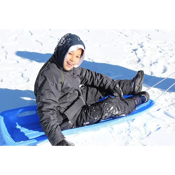 Slippery Racer Downhill Xtreme Plastic Toboggan Snow Sled, Blue & Green (2 Pack)