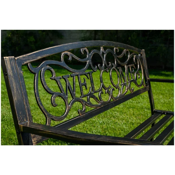 Belleze 50x22 Blossoming Garden Decorative Patio Park Bench, Bronze