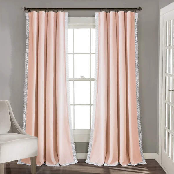 Lush Decor Rosalie Window Curtain Panels Blush 54x84 Set