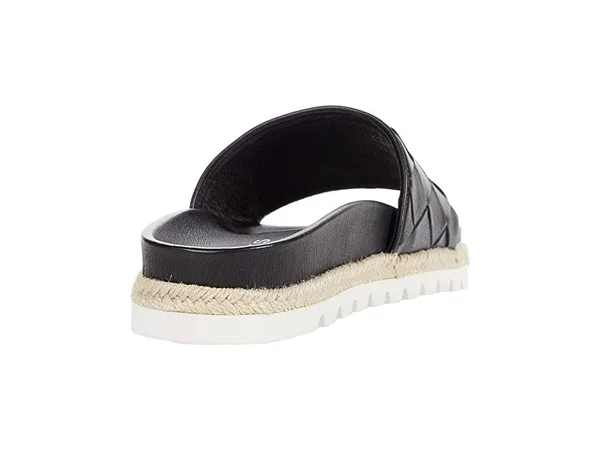 J/Slides Rollie Sandal Black Leather - Black 9 Medium