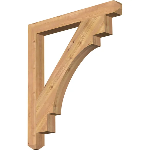 Ekena Millwork 3 1/2x22W x 34x22D x 38x22H Merced Craftsman Smooth BRACKET, Western Red Cedar