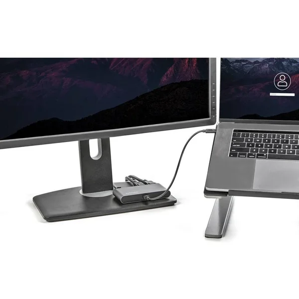 StarTech.com Thunderbolt 3 Mini Dock with Portable Dual Monitor TB3 Docking Station DisplayPort 4K 60Hz with 1x USB-A - GbE with