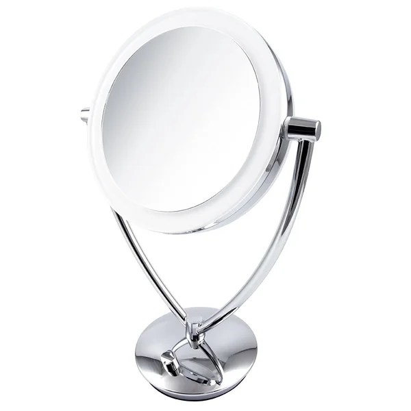 Ovente LED Lighted Tabletop Makeup Mirror - 1x/10x Magnification, 7.5 inch, Polished Chrome