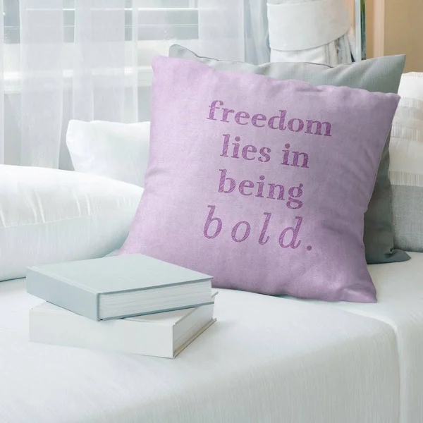 Quotes Handwritten Be Bold Inspirational Quote Pillow-Faux Linen - 20 x 20 - Square - Zipper Closure - Large - Removable Cover
